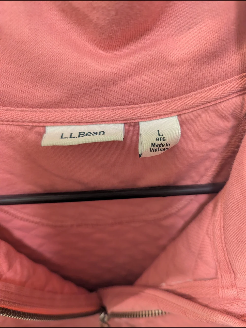 L.L.Bean Quilted Pullover Sweatshirt in Rose Pink - Picture 8 of 9